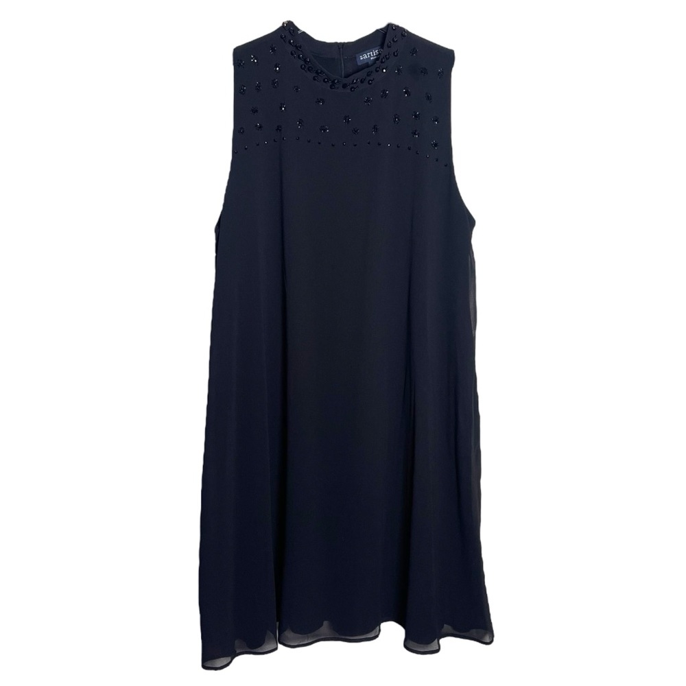 Artisan Black Embellished Trapeze‎ Mini Dress
